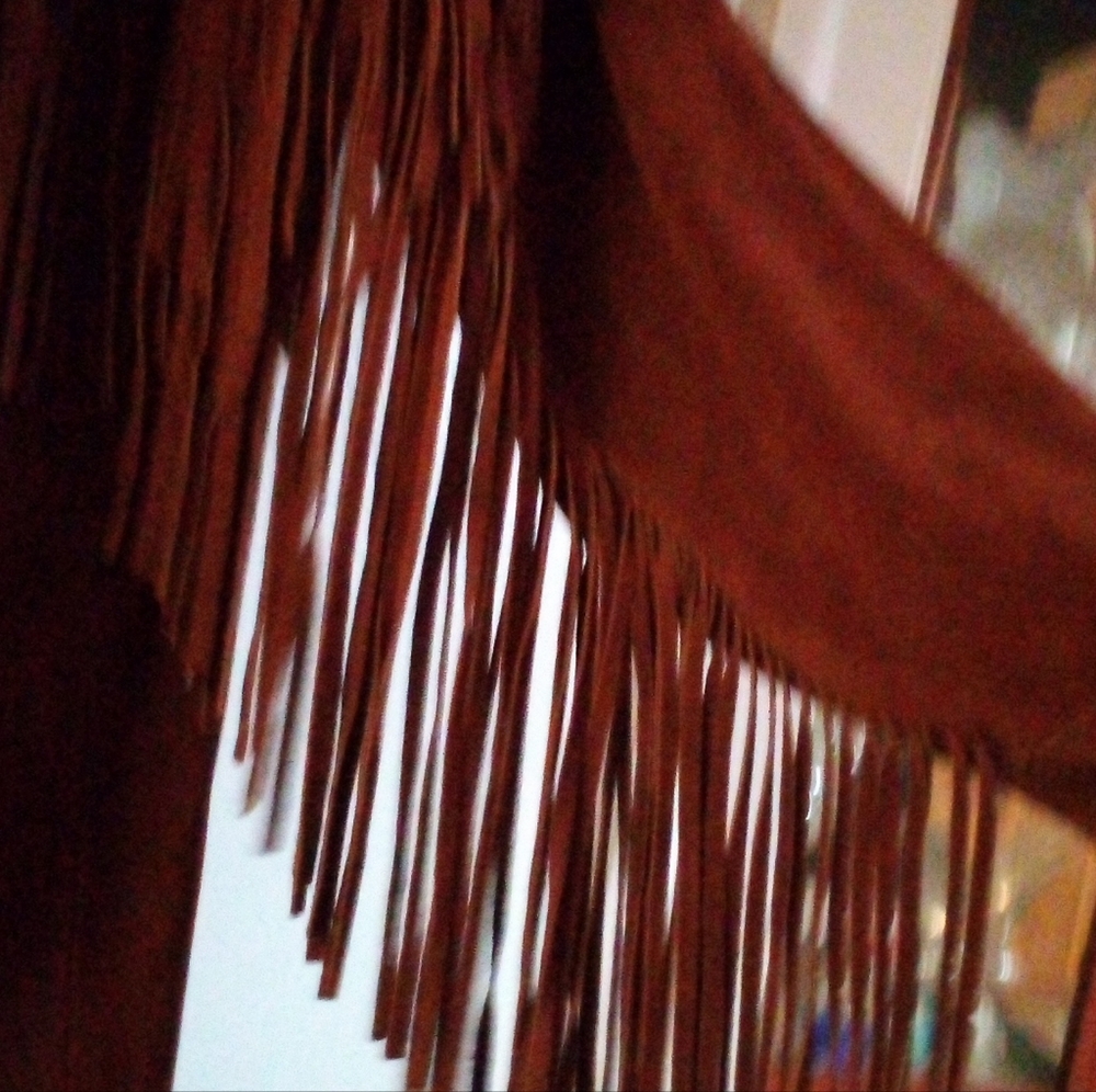 Women's Suede Fringe Leather Jacket JO.O.KAY, Truly Vintage - Picture 3 of 4